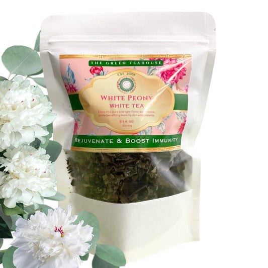 Organic Rejuvenating White Peony Floral Tea, 2 OZ Resealable Packet, Low Caffeine.