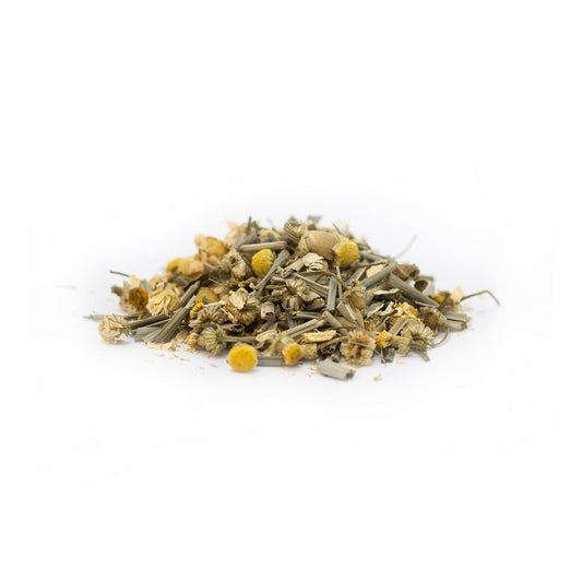 JusTea CHAMOMILE DREAM Loose Leaf Herbal Tea, 160+ Cup Pouch, Caffeine-Free | Fair-Trade CHAMOMILE DREAM Loose Leaf Herbal Tea. 180g/6.3oz Resealable Pouch. Steeps 160+ cups. Caffeine-Free. Organic.