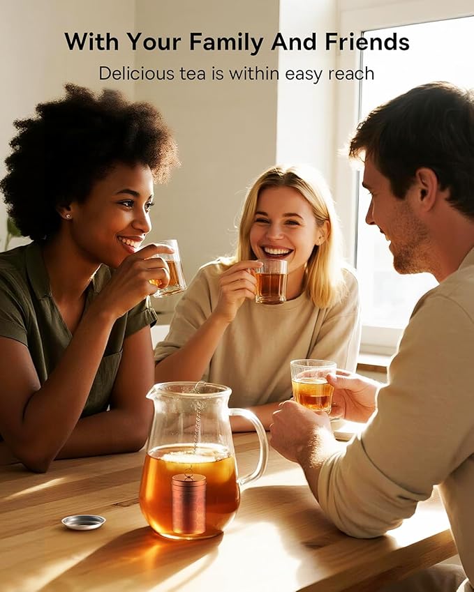 House Again Tea Infusers, Extra Fine Mesh Tea Strainers for Loose Tea, Updated Slim Threaded Lid & 304 Stainless Steel, Filter Bags Diffusers