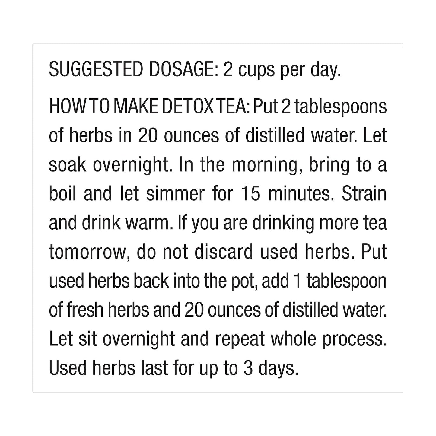 Dr. Schulze’s | Detox Tea | All Purpose Herbal Tonic | Powerful Digestive Stimulant | Dietary Supplement | Ultimate Liver Cleanse | Helps Eliminate Gas &amp; Indigestion | Release Toxins | 6 Oz. Pack