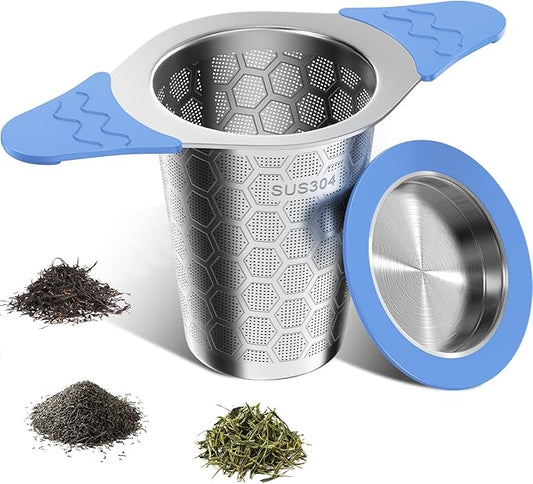 Tea Infuser for Loose Leaf Tea,18/8 Stainless Steel Tea Infuser with Heat Proof Silicone Handles