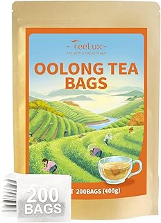 TeeLux Oolong Tea Bags, Caffeinated Oolong Tea, Smooth Taste & Floral Aroma, Enjoy Hot or Iced, 200 Count