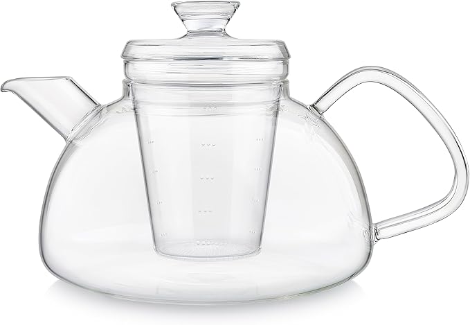 Teabloom Innovative Filtered Borosilicate Glass Teapot With Microdot Whole Leaf Tea Glass Infuser, 40 ounces – A Pure & Immersive Tea Experience – Tea Purist's Choice