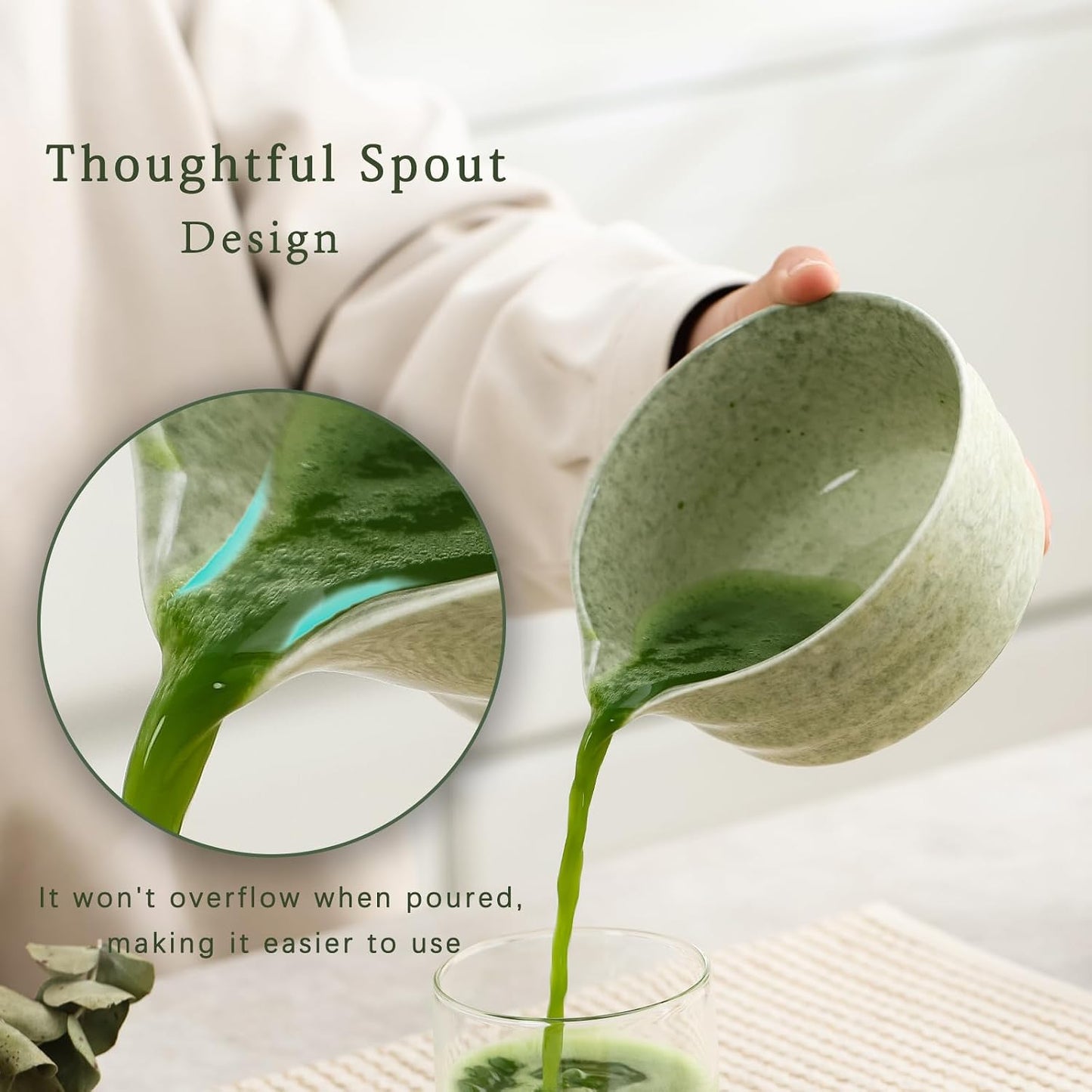 Ochcahser Matcha Set, 17 OZ Matcha Bowl, Matcha Kit for Matcha Lovers. | 5 Pce Japanese Matcha Whisk Set Includes Bowl with Spout, Whisk Holder, Bamboo Whisk and Scoop, Sifter, Great Matcha Gift.