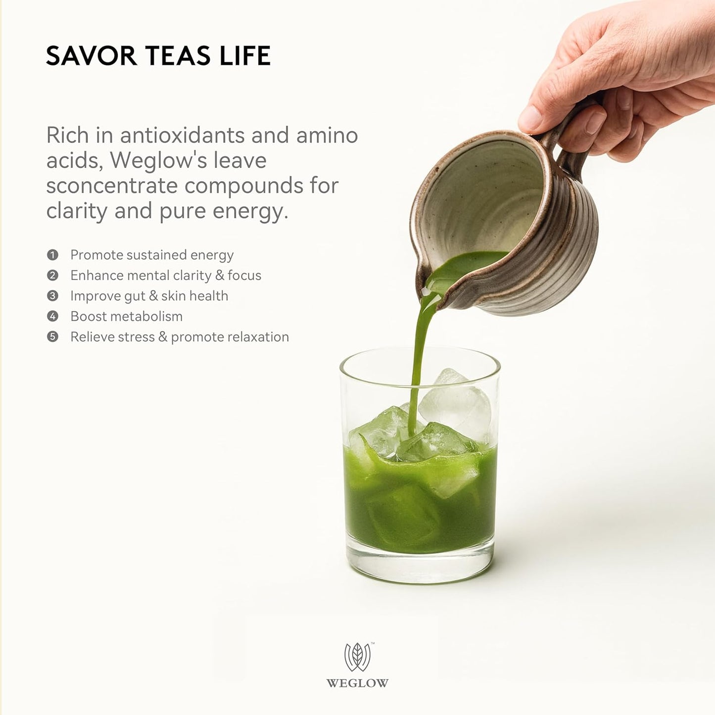 WEGLOW Matcha Power Organic Ceremonial Grade Matcha Powder -First Harvest Ceremonial Grade Matcha Green Tea Powder，KOSHER & SGS Certified(30g/1.06oz)