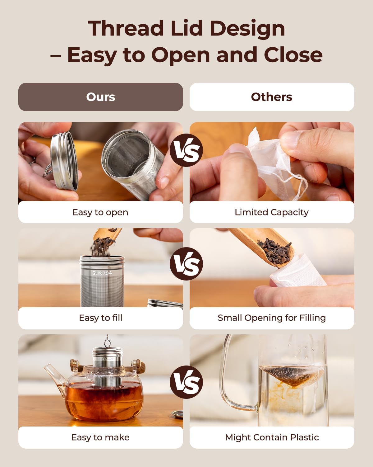 2 Pack Reinmoson Large Tea Infuser for Loose Tea &amp; Spice Ball for Cooking