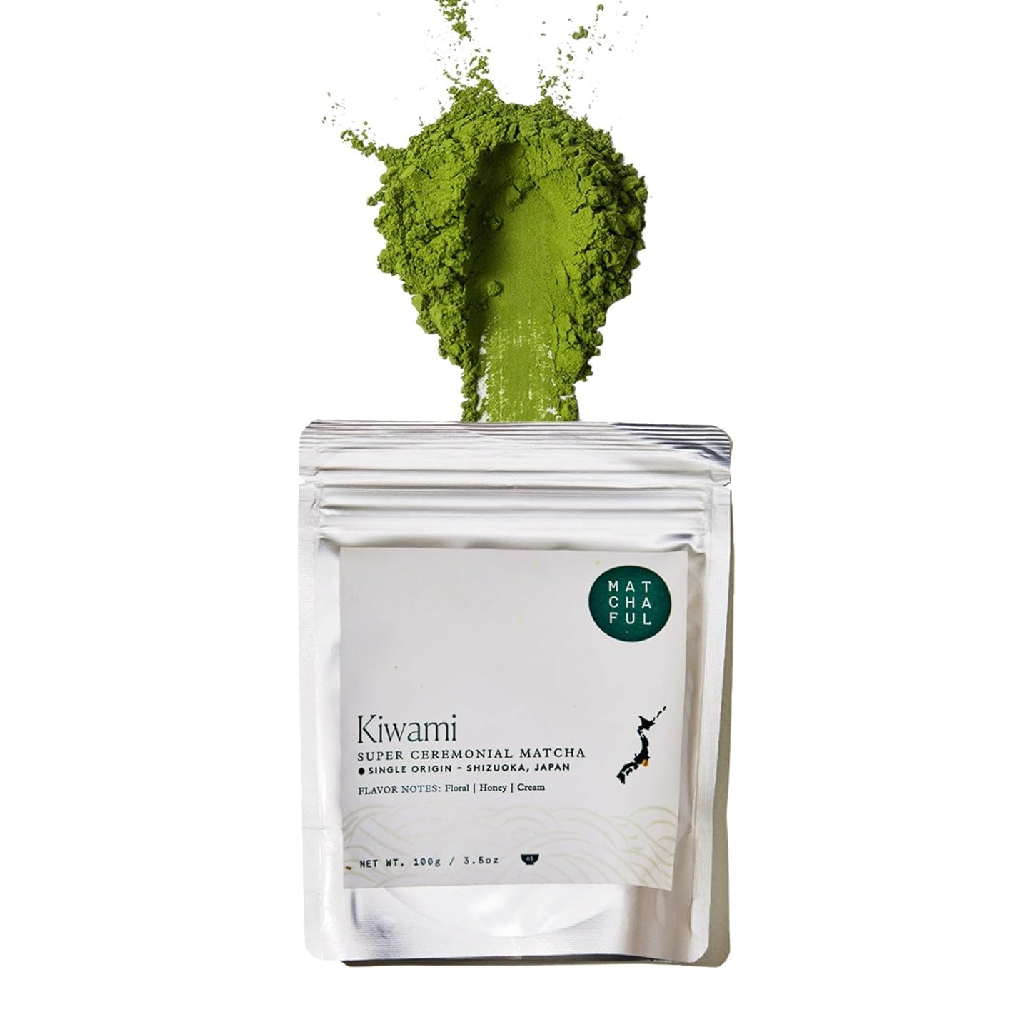 Matchaful - Kiwami - Single Origin, Super Ceremonial Matcha - 100g Bag | Fine Green Tea Powder, Direct-Trade From Shizuoka, Japan - Balanced with Flavor Notes of Floral, Honey, &amp; Cream
