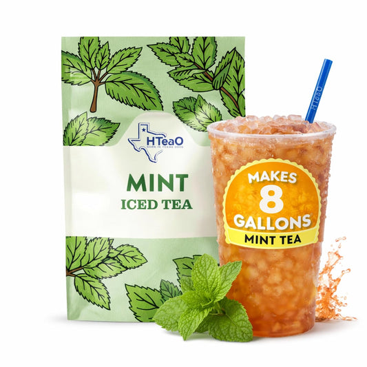 HTeaO Mint Iced Tea Bags - Makes 8 Gallons - Texas Style - Black Tea