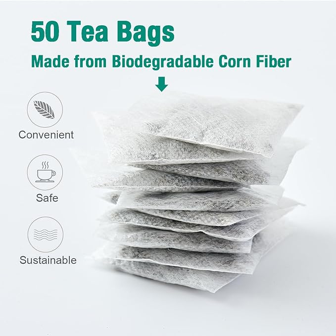 50 Mugwort Tea Bags, Natural Dried Chinese Mugwort Herb Tea, Artemisia Wormwood Tea, Caffeine Free, Help Sleep, Lucid Dreaming, Relax, Digestion