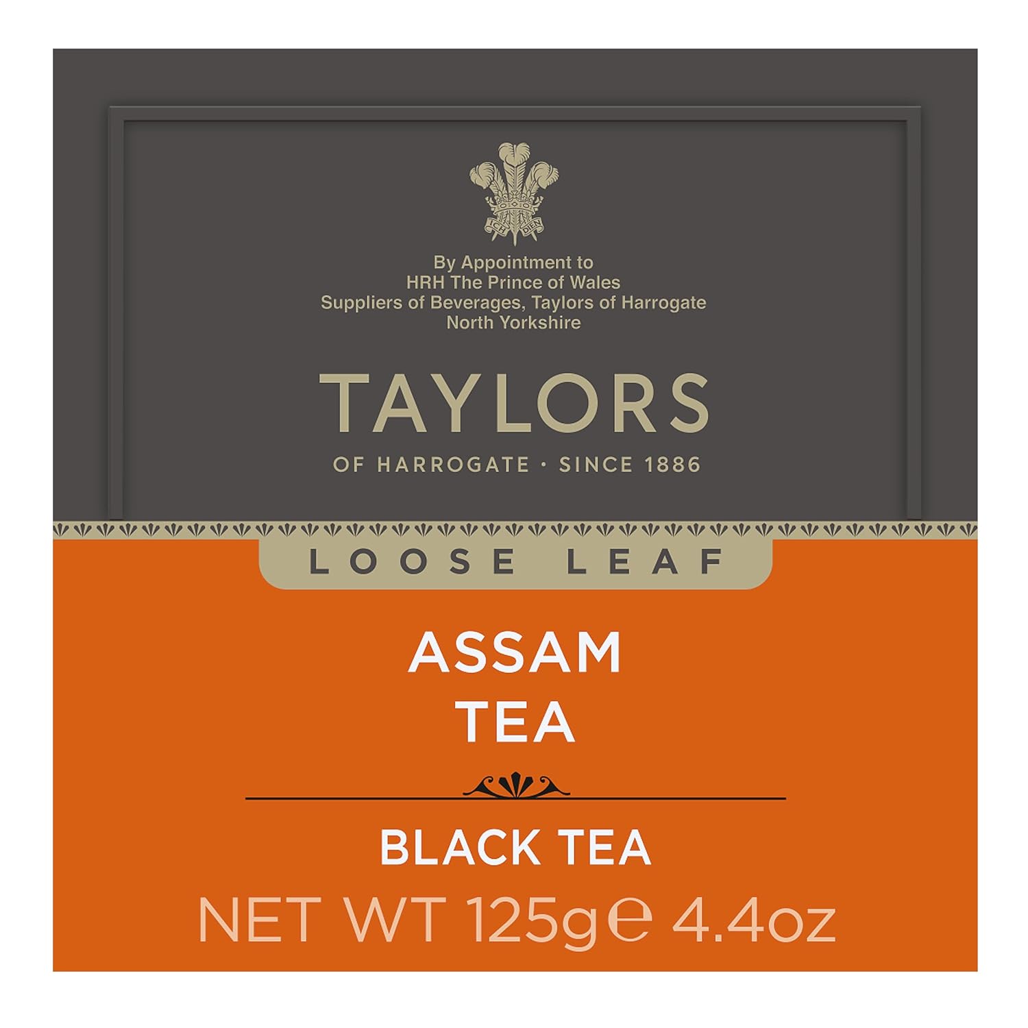 Taylors of Harrogate Pure Assam Black Tea, Loose Leaf, 4.41 Ounce Carton (Pack of 1), Full-bodied, Satisfying & Malty, Caffeinated, Premium Whole Leaf Tea