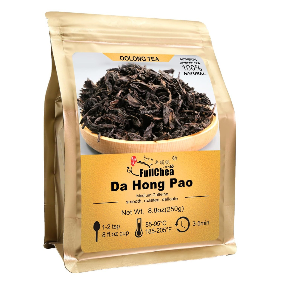 FullChea - Da Hong Pao - Oolong Tea Loose Leaf - Wuyi Rock Tea - Tea From Wuyi Mountain - Health Oolong (8.8oz / 250g)