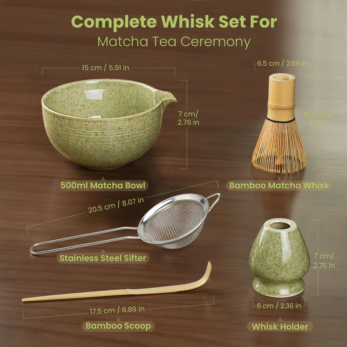 Metflavor Matcha Whisk Set, Ceramic Bowl Matcha Kit & Handcrafted Bamboo Chasen