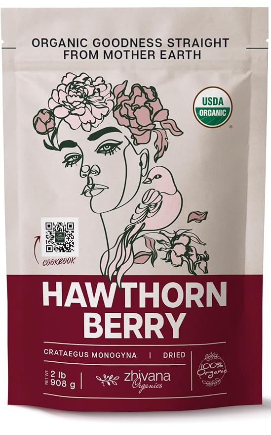 Zhivana Organics Hawthorn Berry Tea – European Origin, Wild Crop, 32oz