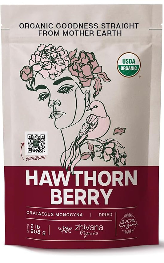 Zhivana Organics Hawthorn Berry Tea – European Origin, Wild Crop, 32oz