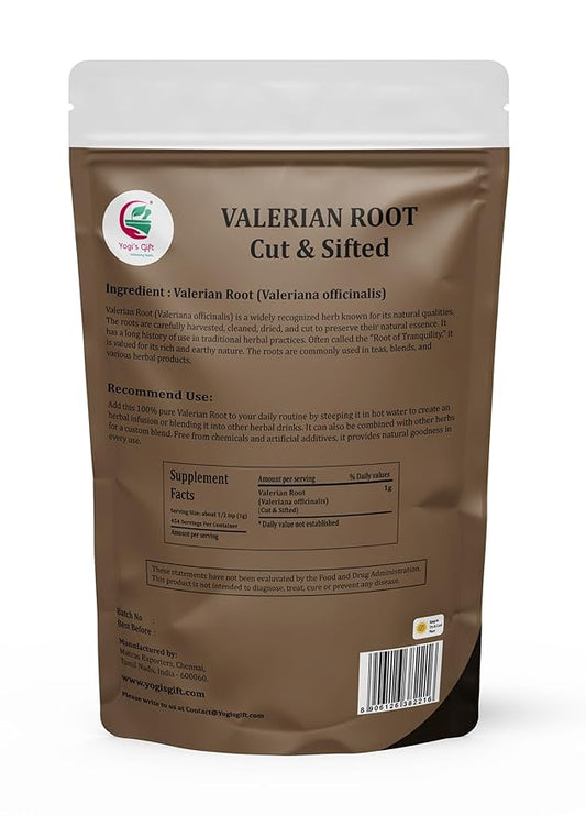 Yogi's Gift Valerian Root 1lb, Cut & Sifted – 100% Natural, Resealable Bag