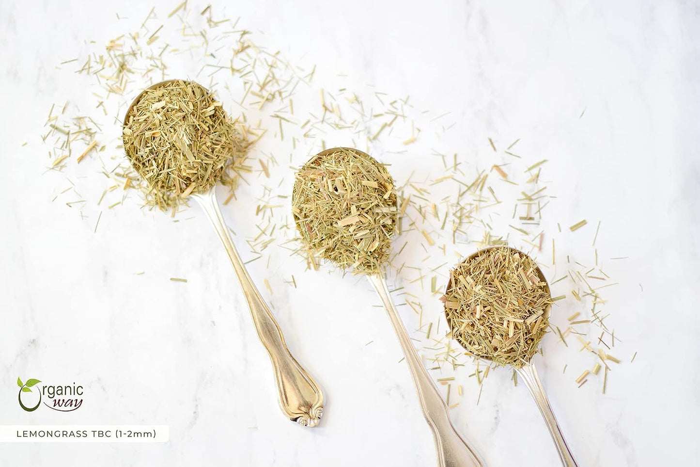 Organic Way Dried Lemongrass Fine Cut &amp; Sifted | Herbal Tea (Cymbopogon citratus) - Organic &amp; Kosher Certified | Raw, Vegan, Non GMO &amp; Gluten Free | USDA Certified | Origin - India (1/2LBS / 8Oz)