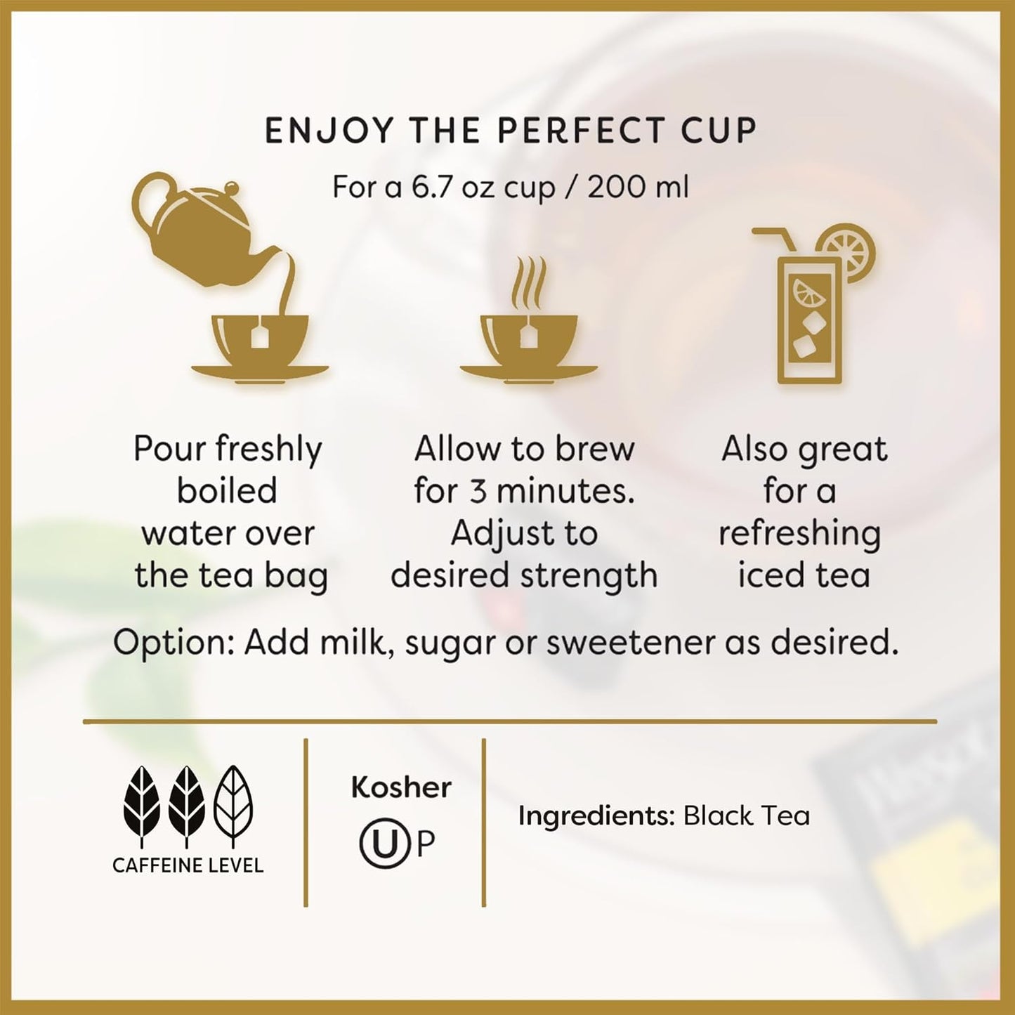 Wissotzky Classic Black Tea, 100 Tea Bags | Smooth & Full Bodied Tea | Antioxidant Rich | Rich Flavor Black Tea Bags