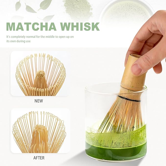 Bamboo Matcha Whisk for Matcha Tea Traditional Japanese Chasen Stirrer Wisk Mixer Brush Handcrafted Organic Matcha Preparation Tool for Frothy Fun and Authentic Tea Enjoyment