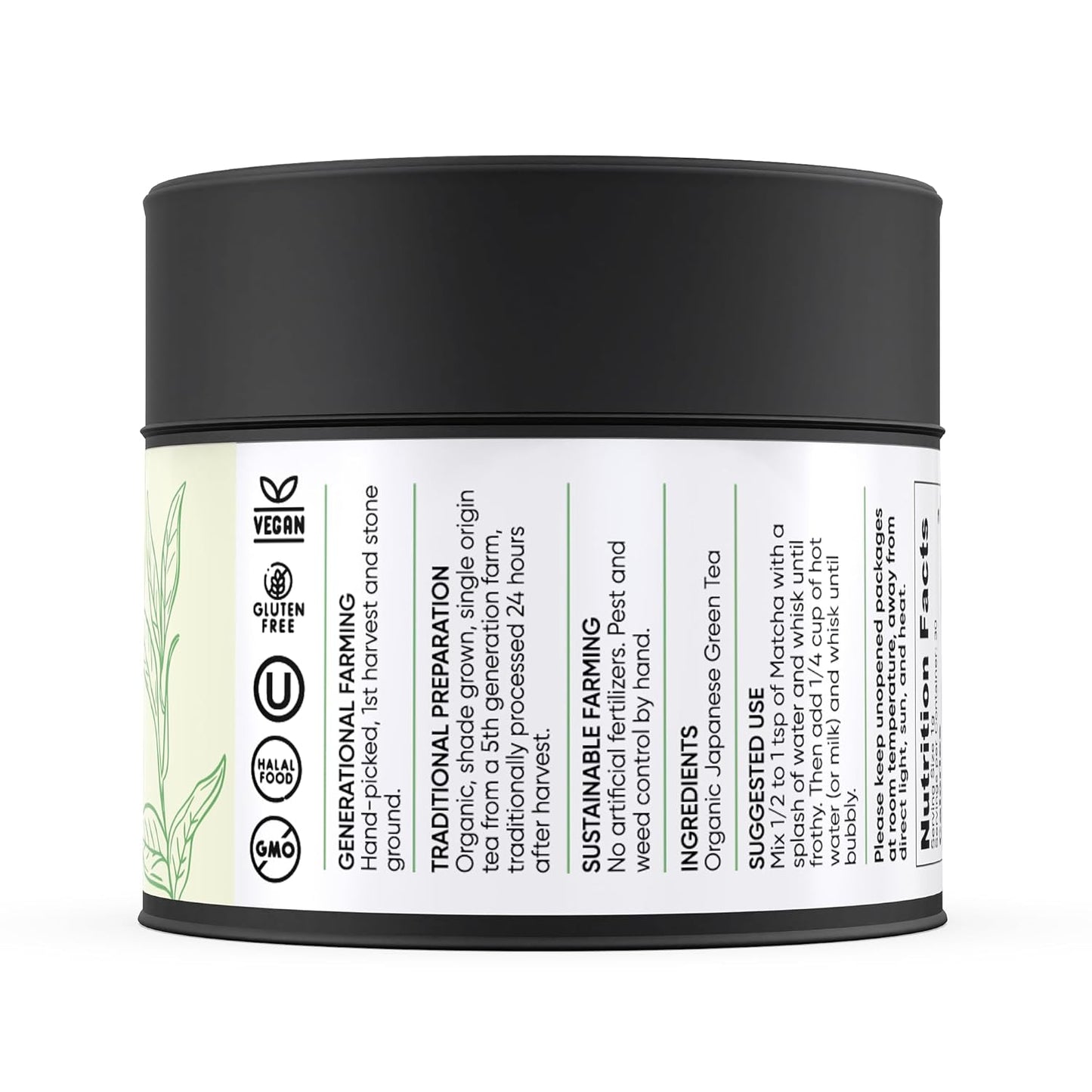 Limited Release & Nitrogen Sealed -- Harvest Organic Japanese Matcha Green Tea Powder - Hand-Picked, 1st Harvest, Ceremonial Grade Matcha, Stone Ground | Single Origin 5th Generation Family Farm in Shizuoka, Japan