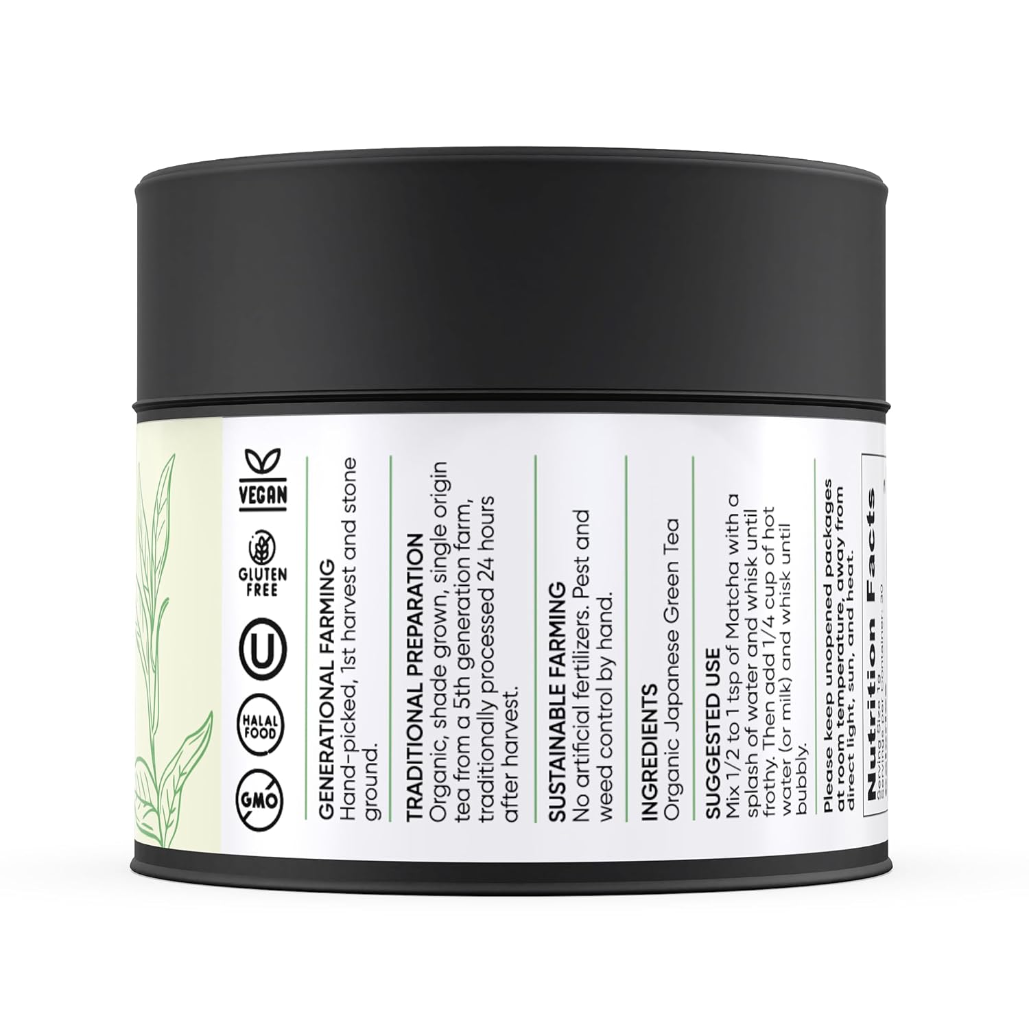 Limited Release & Nitrogen Sealed -- Harvest Organic Japanese Matcha Green Tea Powder - Hand-Picked, 1st Harvest, Ceremonial Grade Matcha, Stone Ground | Single Origin 5th Generation Family Farm in Shizuoka, Japan