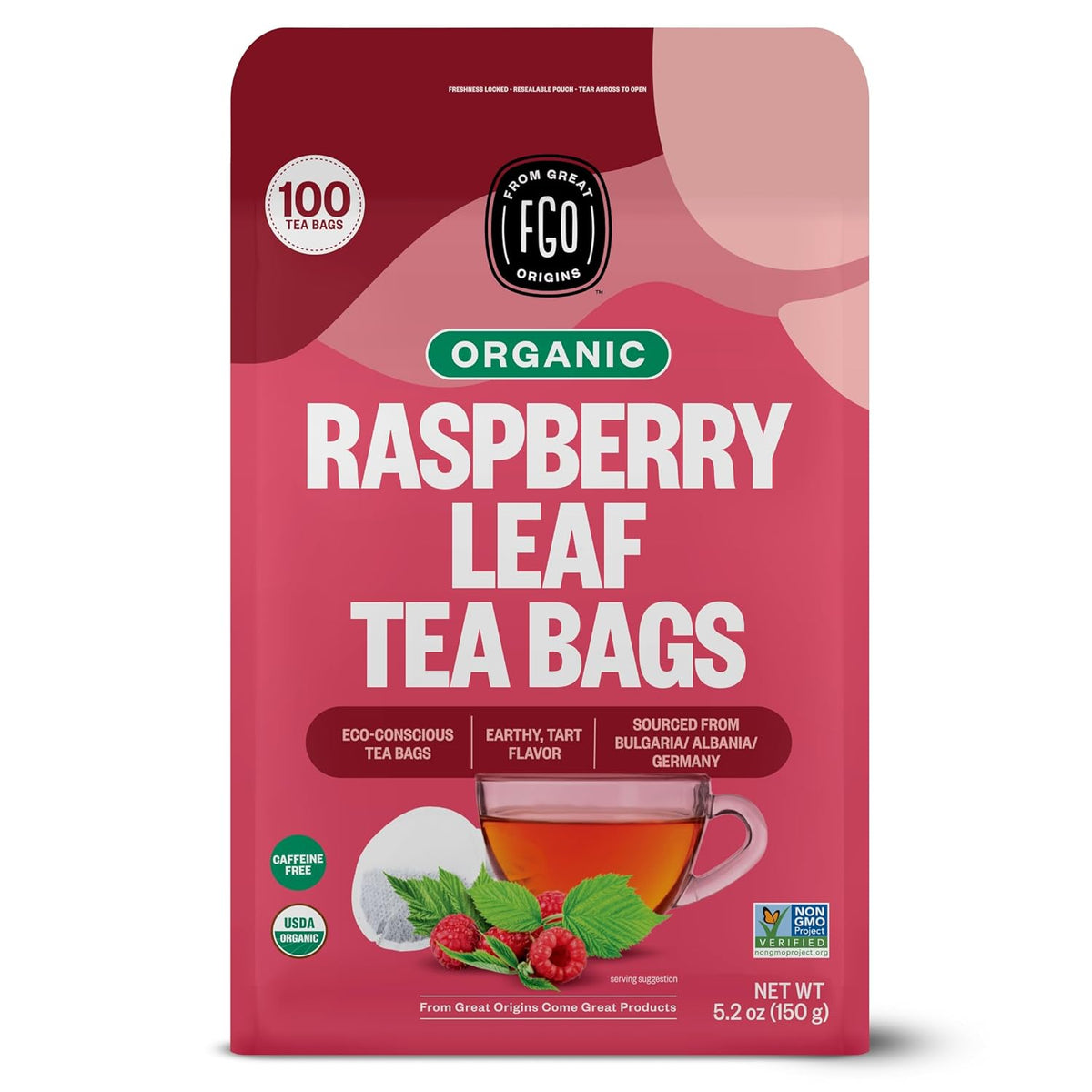 FGO Organic Red Raspberry Leaf Tea Bags