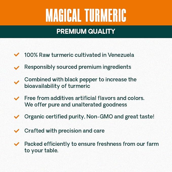 Jessica Wellness Magical Turmeric Tea with Ginger, Black Pepper and Stevia, Turmeric Powder Organic Blend, 3.5 oz (Unsweetened)
