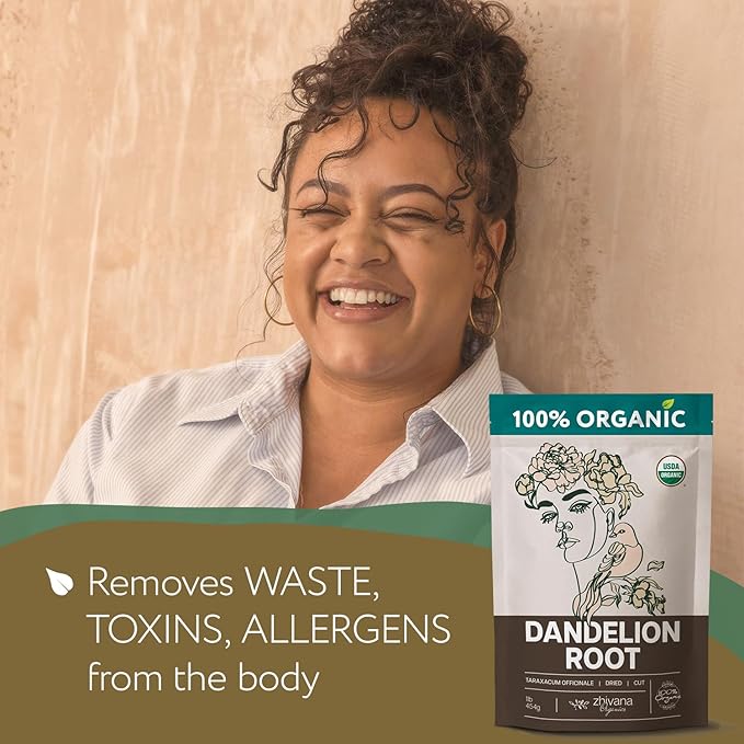 Dandelion Root Tea Loose (16 oz.) – Organic Dandelion Root Herb - Te de Diente de Leon Organico Natural - Digestion
