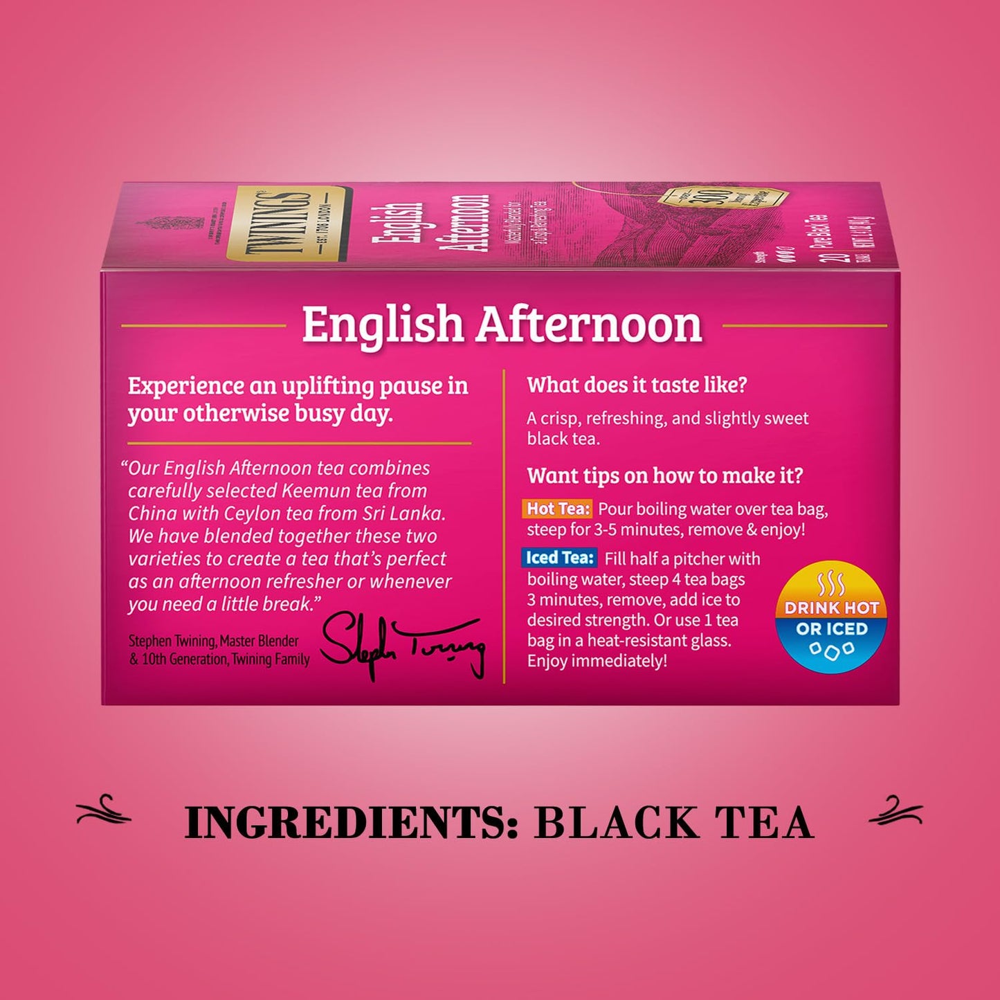 Twinings Tea, English Afternoon Tea 2-Pack – Uplifting and Refreshing Caffeinated Black Tea Bags Individually Wrapped, 20 Count Each