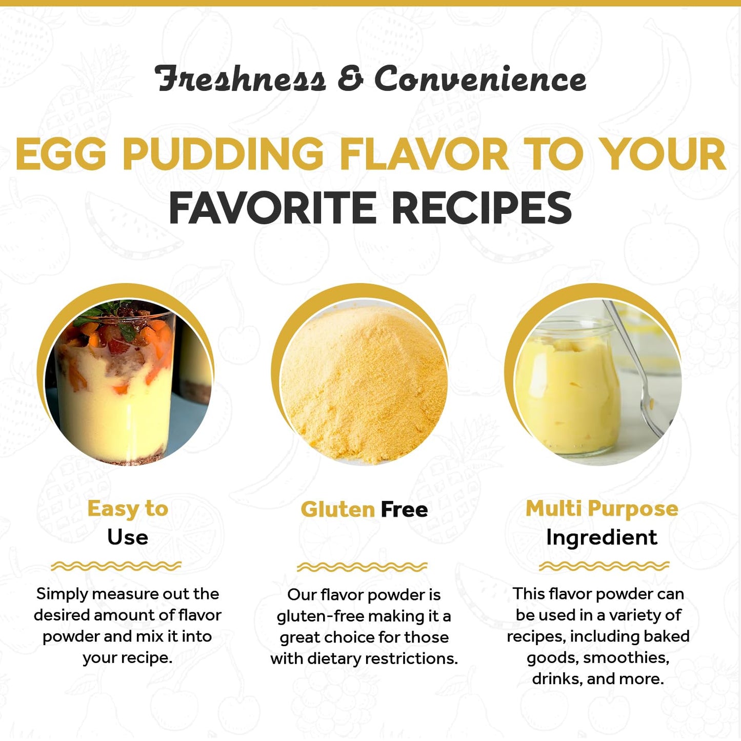 Fanale Egg Pudding Milk Tea Powder, Instant Flavoring Powder, 2.2lbs Pk-1 | Instant Flavoring Mix Perfect for Boba Milk Tea, Smoothies, Baking &amp; Desserts. Rich &amp; Creamy Beverage Powder, Easy to Prep