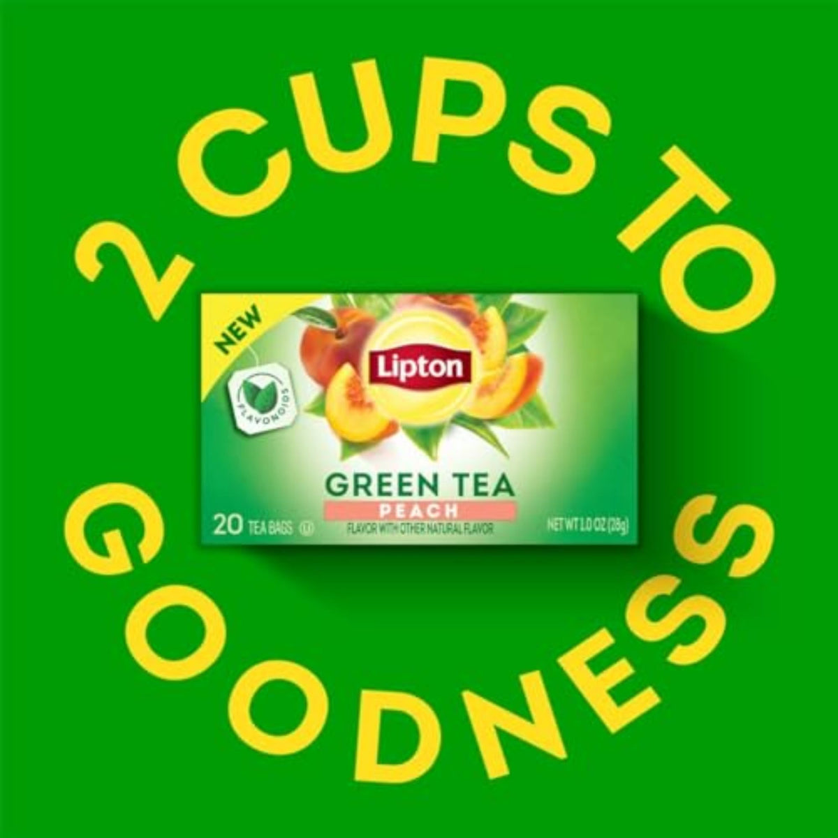 Lipton Peach Green Tea Bags, 120 Count (20ct - Pack of 6)