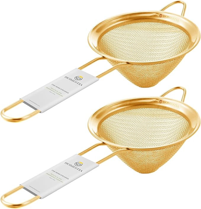 Homestia Fine Mesh Strainer for Kitchen, 304 Stainless Steel Cocktail Sieve Sifters for Food, Liquid