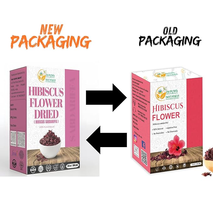Herbs Botanica Hibiscus Flower Dried Organic For Tea, Hair Growth, Flor De Jamaica Organica Whole Full Flower Petals Cake Decoration & Cocktails 7.05