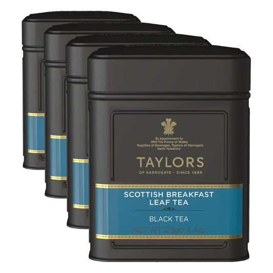 Taylors of Harrogate Scottish Breakfast Loose Leaf, 4.41 Ounce Tin (Pack of 4)