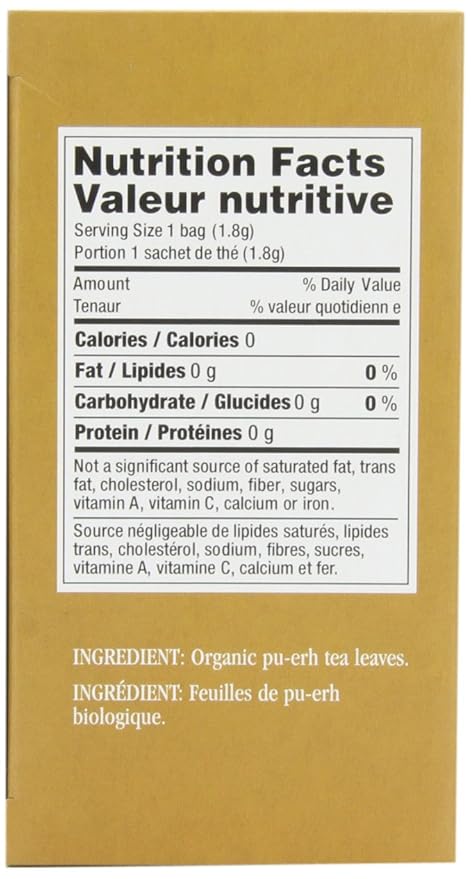 Imperial Organic Tea, Pu-Erh, 18 Tea Bags (Pack of 4)