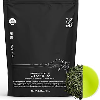 FKRO Organic Gyokuro | Premium Japanese Shade-Grown Green Tea | Hand-Picked Loose Leaf Tea, Shaded for 21 Days | Freshly Flown from Japan Monthly (100g/3.5oz Pouch)
