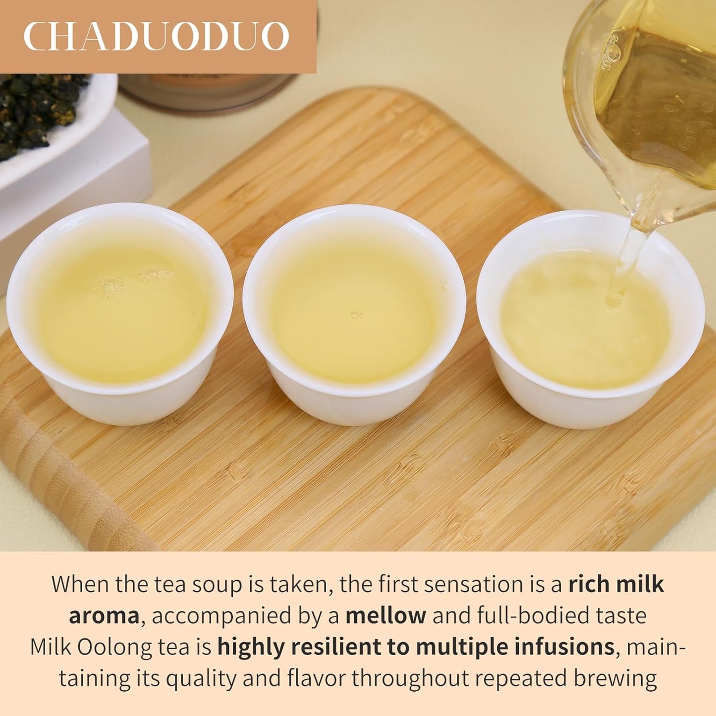 CHADUO Milk Oolong Tea Taiwan Oolong Tea Loose Leaf Premium Taiwan Jin Xuan Tea 5.3oz Tainwan High Mountain Oolong Tea Chinese Tea 奶香乌龙 台湾高山茶 中国茶