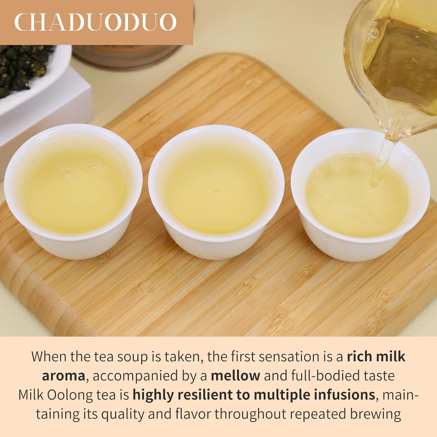 CHADUO Milk Oolong Tea Taiwan Oolong Tea Loose Leaf Premium Taiwan Jin Xuan Tea 5.3oz Tainwan High Mountain Oolong Tea Chinese Tea 奶香乌龙 台湾高山茶 中国茶