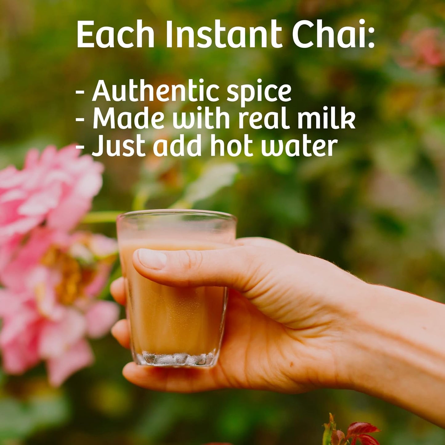 Tea India Chai Moments Milk Tea Instant Chai Tea Powder With Milk And Sugar Instant Latte Mix Flavorful Blend Of Black Tea & Natural Ingredients Indian Tea Individually Wrapped 10 Sachets
