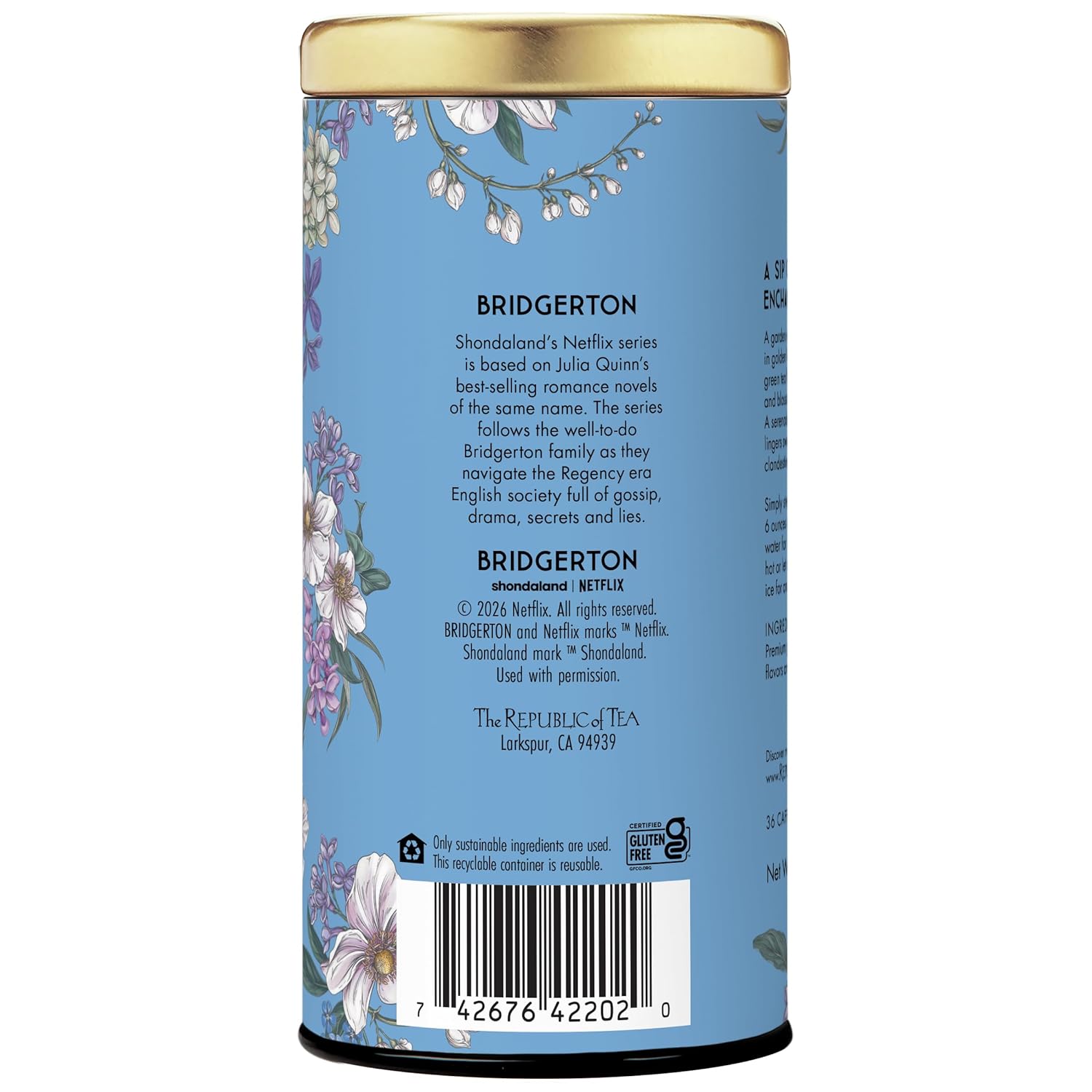The Republic of Tea — Bridgerton Sophie & Benedict Love in Bloom Green Tea, 36 Tea Bags
