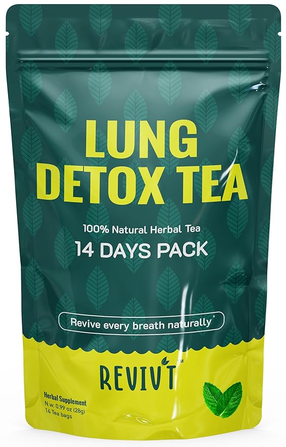 Revivt Herbal Tea – Mullein Leaf, Eucalyptus, Thyme & Peppermint – Caffeine-Free, 14 Day Supply