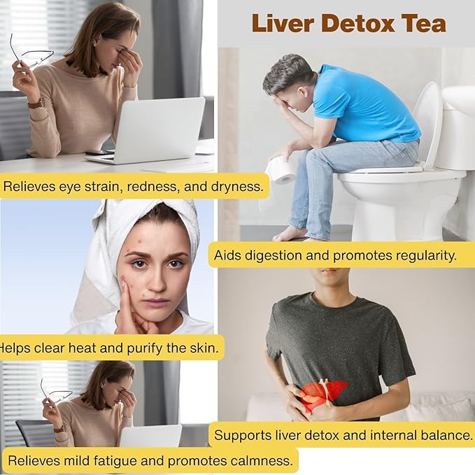 Chrysanthemum Cassia Seed Tea Bags - 6g × 30 Bags, VitalForest Herbal Tea with Burdock Root, Goji Berries, Osmanthus, Honeysuckle