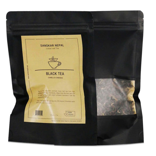 Sanskar Nepal - Black Tea, Single-Origin Black Tea from Nepal, High-Altitude-Grown Loose Leaf Tea, 50 g/1.7 oz Bag Yields 25 Cups