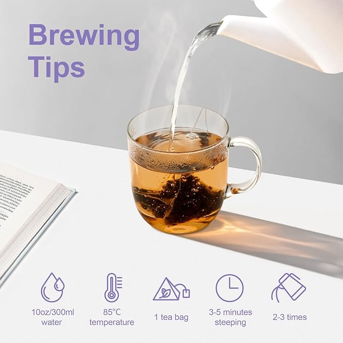 Jemutecha Red Oolong 20 Tea Bags, Exclusive Handpicked Oolong & Black Tea Blended, Organic Award-Winning Tea, Caffeinated, Non-GMO, Premium Taiwanese Asian Tea Rich in Antioxidants & Support Digestion