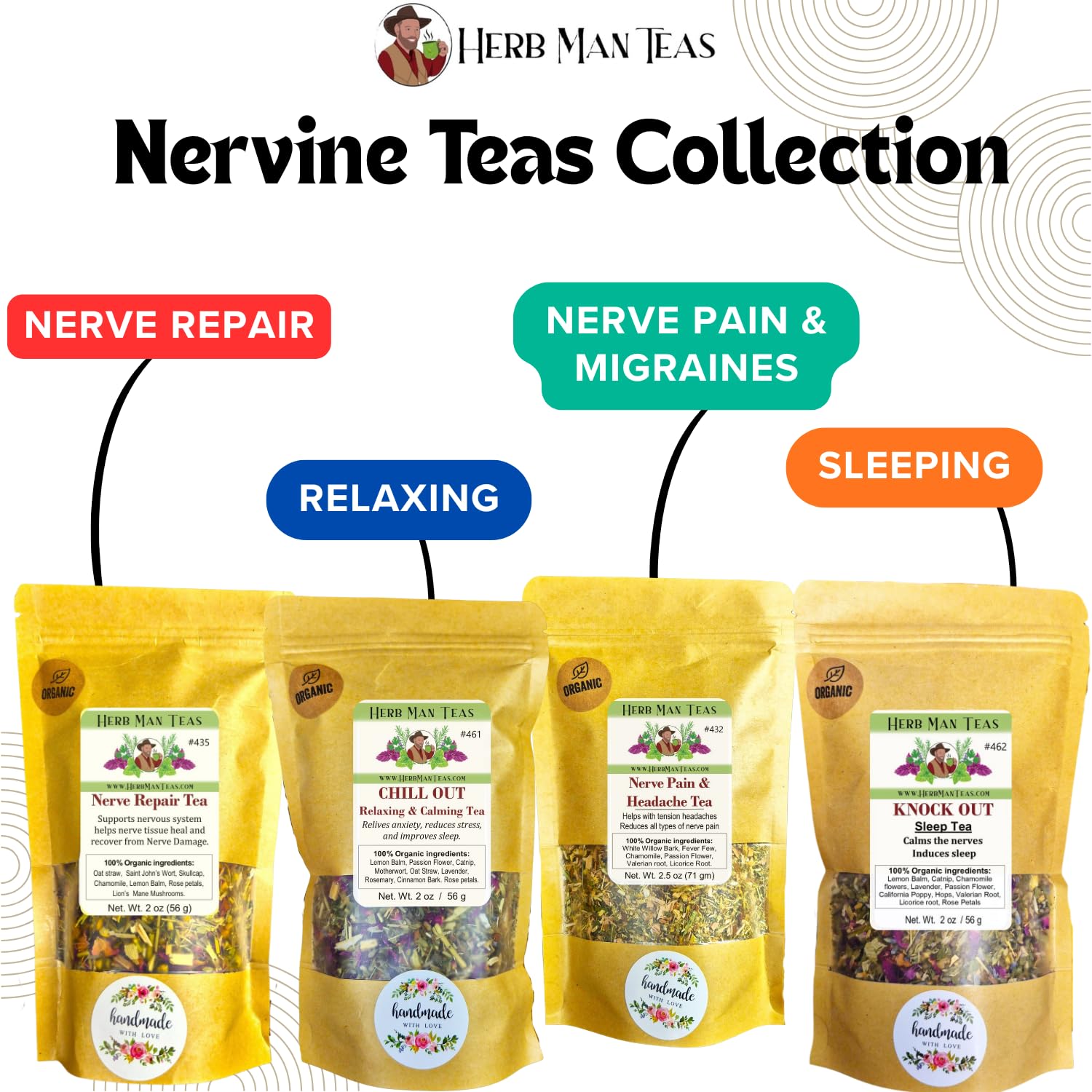 SLEEPING TEA - Knock-out blend with Valerian Root plus California Poppy and Hops for deep relaxation by master herbalist Khabir - Organic, non GMO, No additives