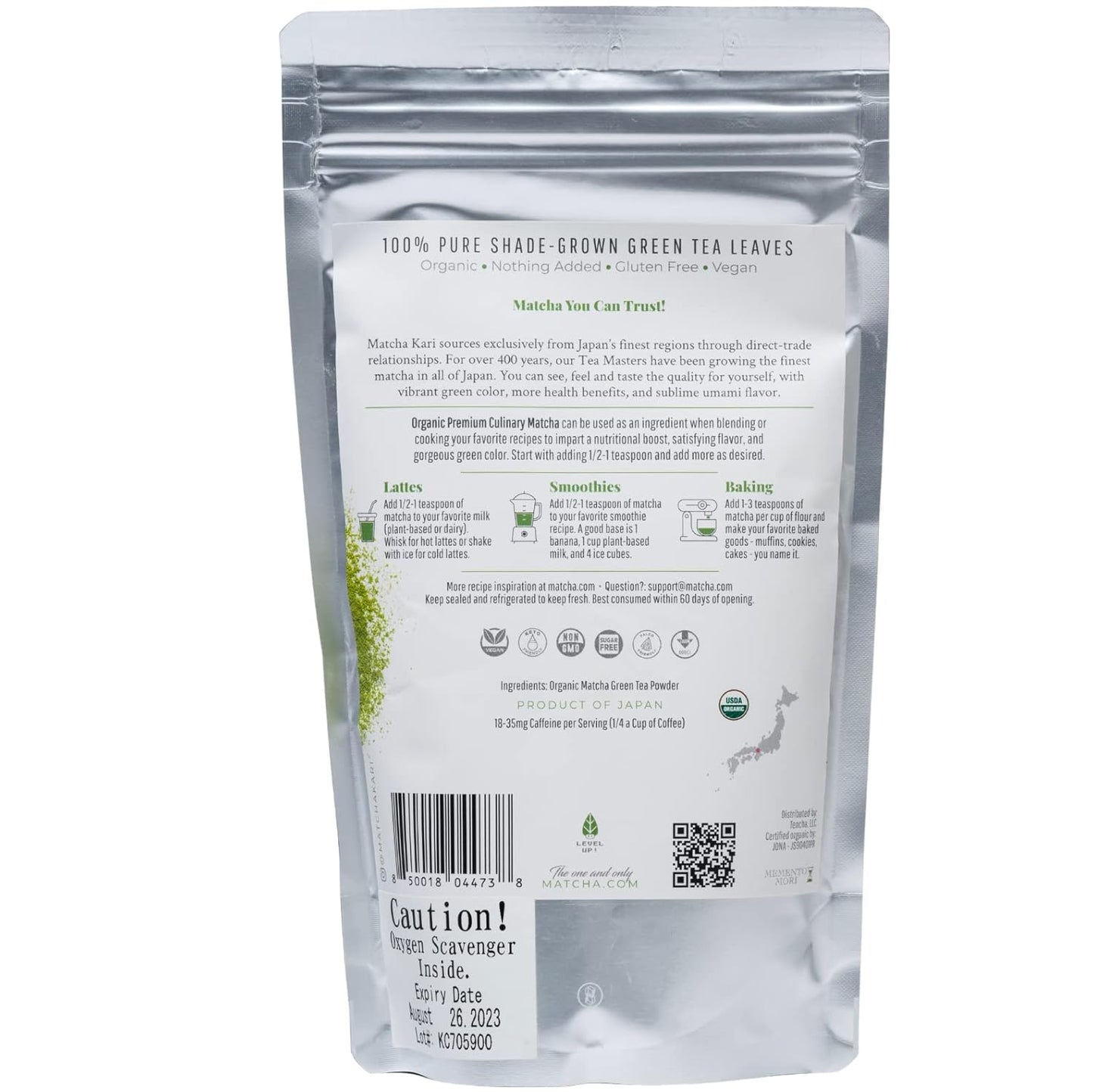 Dr. Weil Matcha Kari - Organic Matcha Green Tea Powder - 100 grams - Japanese Culinary Grade