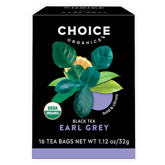 Choice Organics Earl Grey Tea, 16 Tea Bags (3 Pack) | Fair Trade Compostable Organic Tea Bags, Caffeinated for a Bright Smooth Everyday Flavor, Vegan, Gluten-free