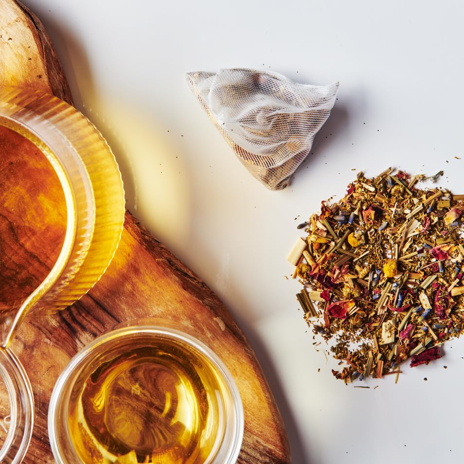 Grace Farms REST Wellness Organic Tea Blend (16 Pyramid Sachets) | Sleep and Stress Support For Evening | Chamomile Vani