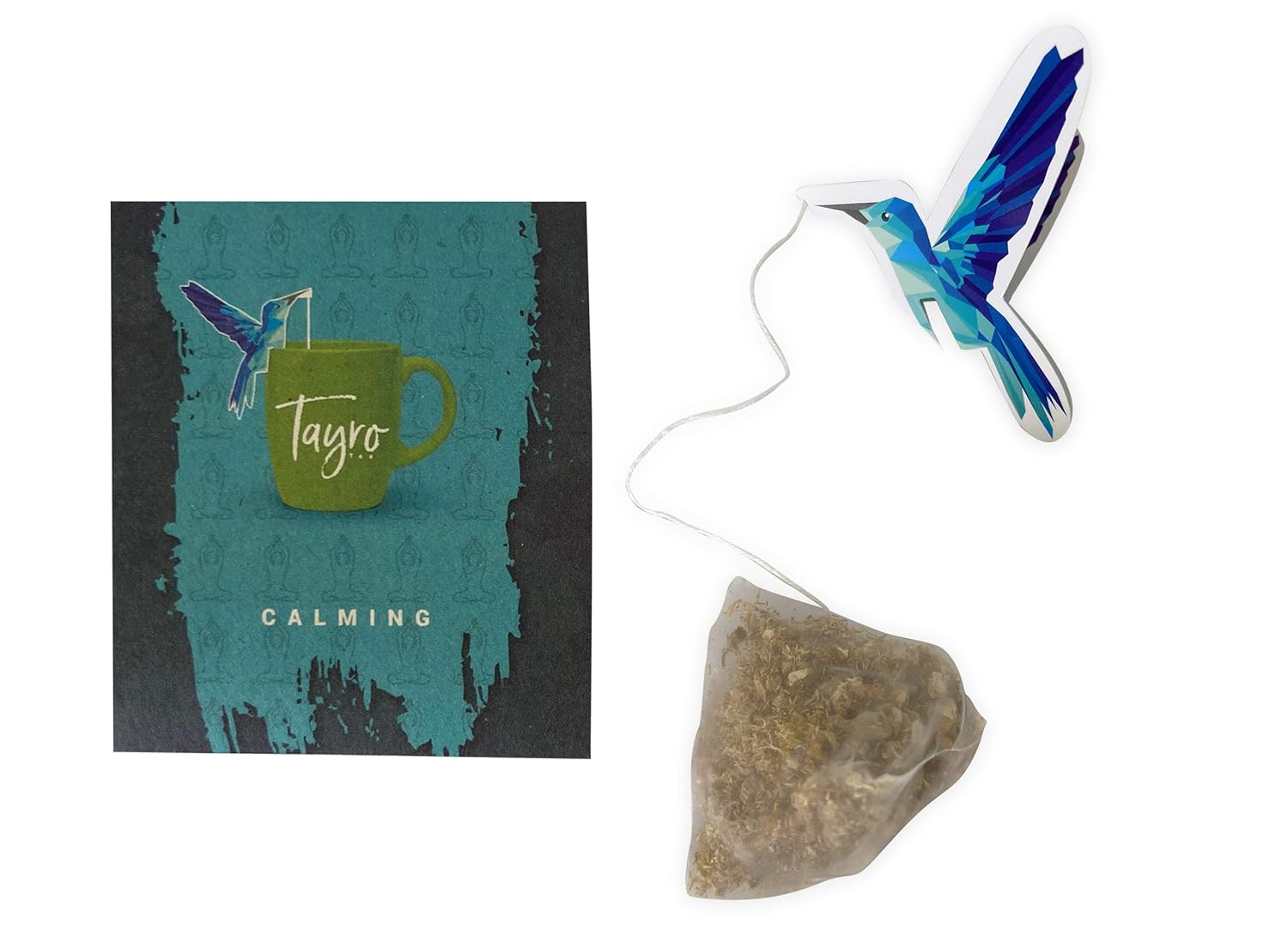 Tayrotea Organic Pyramid Tea Bags - 12 Count, Elegant Hummingbird Design