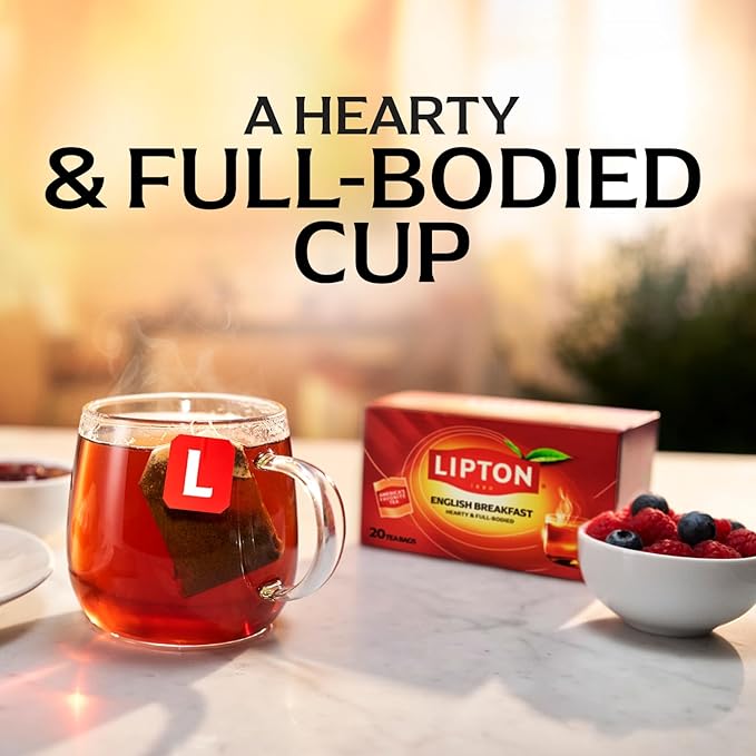 Lipton English Breakfast Tea Bags, Flavored Teabags, 120 Total Bags (20ct - Pack of 6)