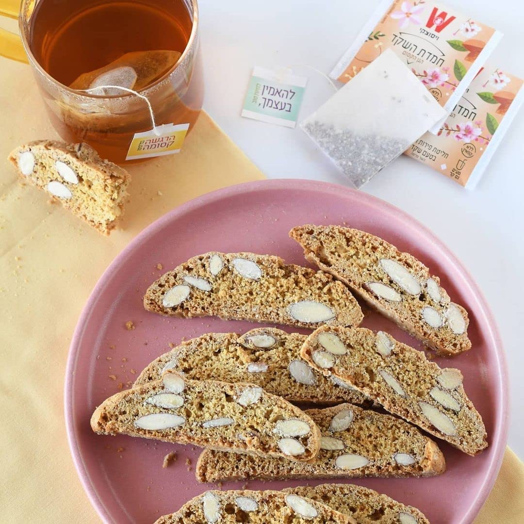 Wissotzky Almond Charm Tea Bags (4 Pack - 20 bags each) Caffeine Free, Infused With Premium Fruit & Herbal Tea Leaves “AKA